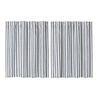 Thumbnail for Sawyer Mill Black Ticking Stripe Tier Curtain Set of 2 L36xW36 VHC Brands