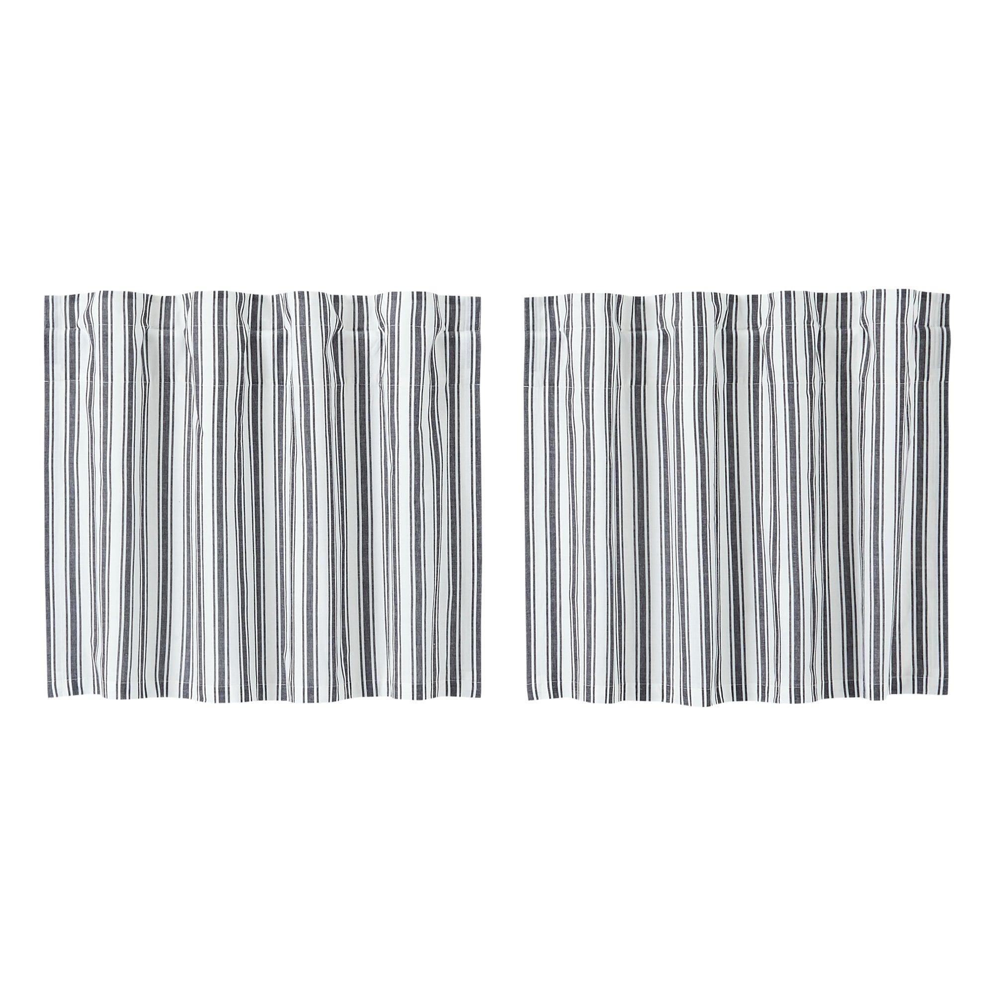 Sawyer Mill Black Ticking Stripe Tier Set of 2 L24xW36 VHC Brands - The Fox Decor
