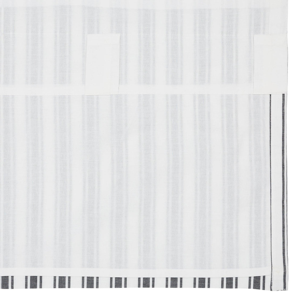Sawyer Mill Black Ticking Stripe Balloon Valance Curtain 15x60 VHC Brands - The Fox Decor