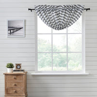 Sawyer Mill Black Ticking Stripe Balloon Valance Curtain 15x60 VHC Brands - The Fox Decor