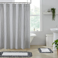 Thumbnail for Sawyer Mill Black Ticking Stripe Shower Curtain 72x72 VHC Brands