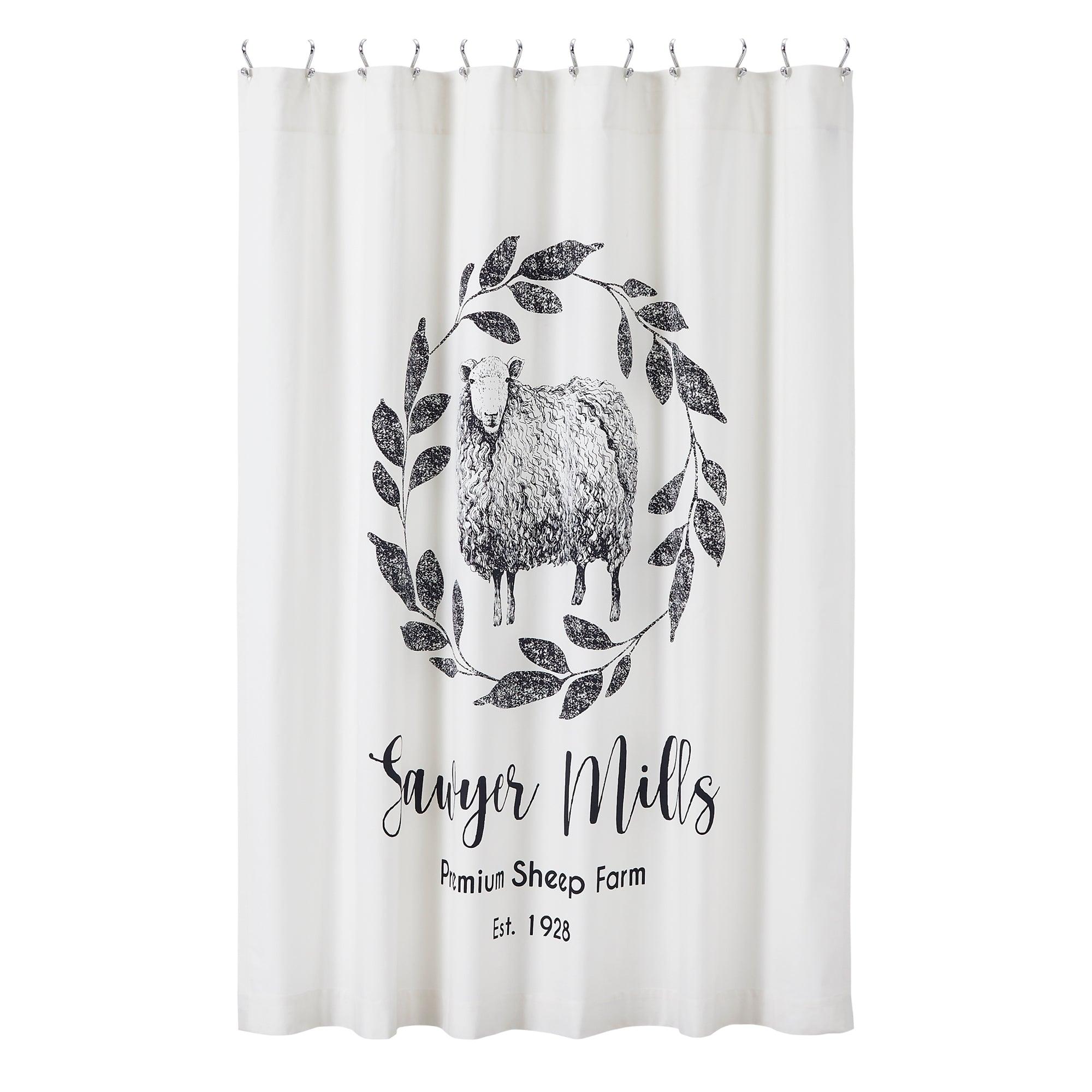 Sawyer Mill Black Sheep Shower Curtain 72x72 VHC Brands - The Fox Decor