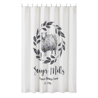 Thumbnail for Sawyer Mill Black Sheep Shower Curtain 72x72 VHC Brands
