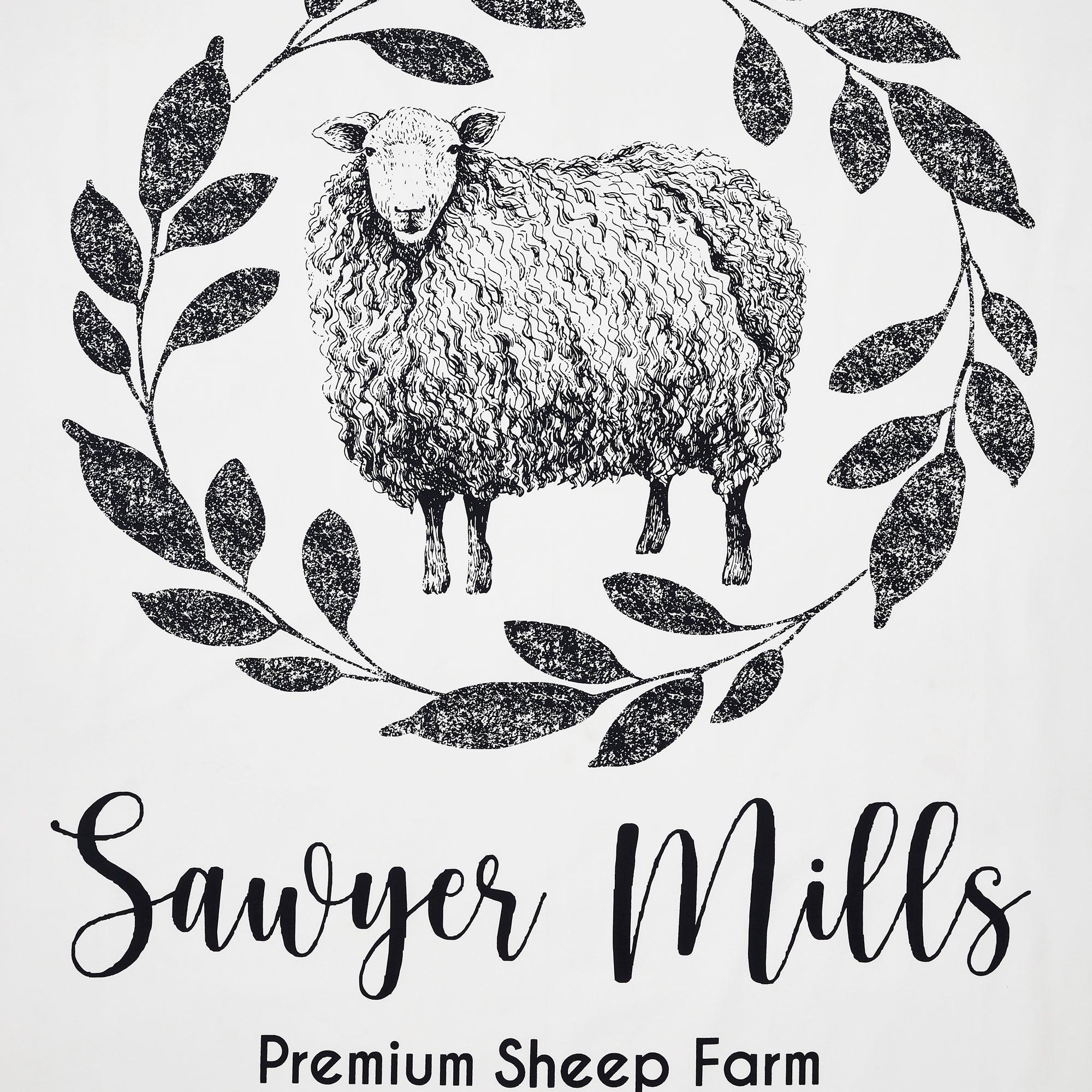 Sawyer Mill Black Sheep Shower Curtain 72x72 VHC Brands - The Fox Decor