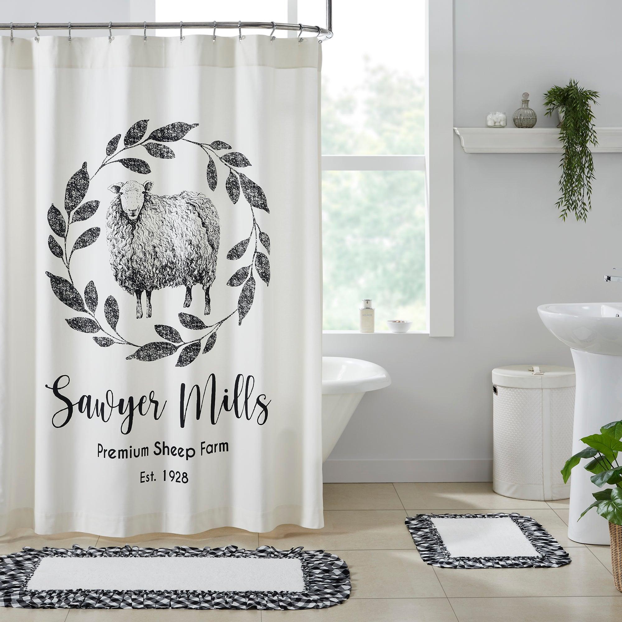 Sawyer Mill Black Sheep Shower Curtain 72x72 VHC Brands - The Fox Decor