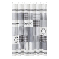 Thumbnail for Sawyer Mill Black Stenciled Patchwork Shower Curtain 72x72 VHC Brands - The Fox Decor