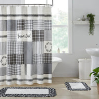 Thumbnail for Sawyer Mill Black Stenciled Patchwork Shower Curtain 72x72 VHC Brands - The Fox Decor