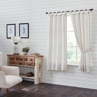 Thumbnail for Stitched Burlap White Short Panel Curtain Set of 2 63x36 VHC Brands - The Fox Decor