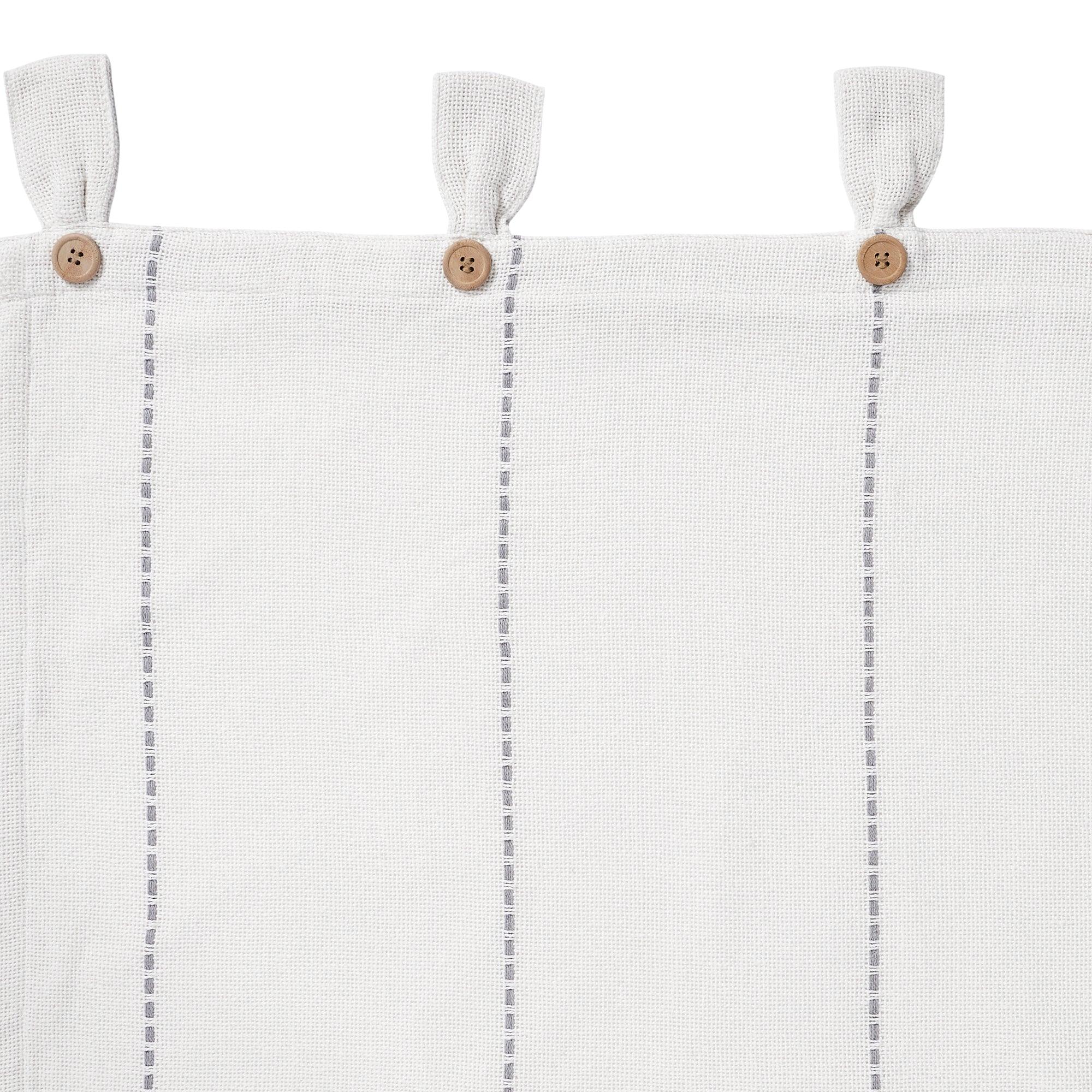 Stitched Burlap White Tier Curtain Set of 2 L24xW36 - The Fox Decor