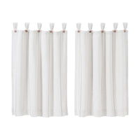 Thumbnail for Stitched Burlap White Tier Curtain Set of 2 L36xW36 - The Fox Decor