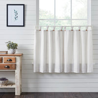 Thumbnail for Stitched Burlap White Tier Curtain Set of 2 L36xW36 - The Fox Decor