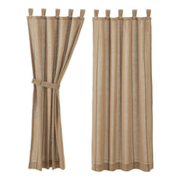 Thumbnail for Stitched Burlap Natural Short Panel Curtain Set of 2 63x36 VHC Brands