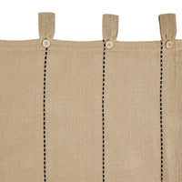 Thumbnail for Stitched Burlap Natural Short Panel Curtain Set of 2 63x36 VHC Brands