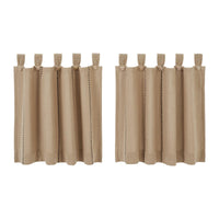 Thumbnail for Stitched Burlap Natural Tier Curtain Set of 2 L24xW36 - The Fox Decor