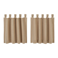 Thumbnail for Stitched Burlap Natural Tier Curtain Set of 2 L24xW36