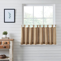 Thumbnail for Stitched Burlap Natural Tier Curtain Set of 2 L24xW36 - The Fox Decor