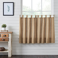 Thumbnail for Stitched Burlap Natural Tier Curtain Set of 2 L36xW36 - The Fox Decor