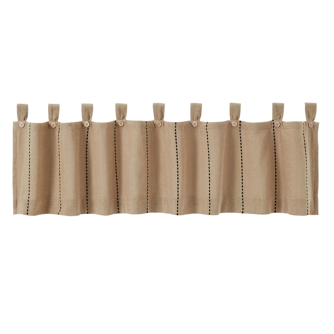 Stitched Burlap Natural Valance Curtain 16x72 VHC Brands