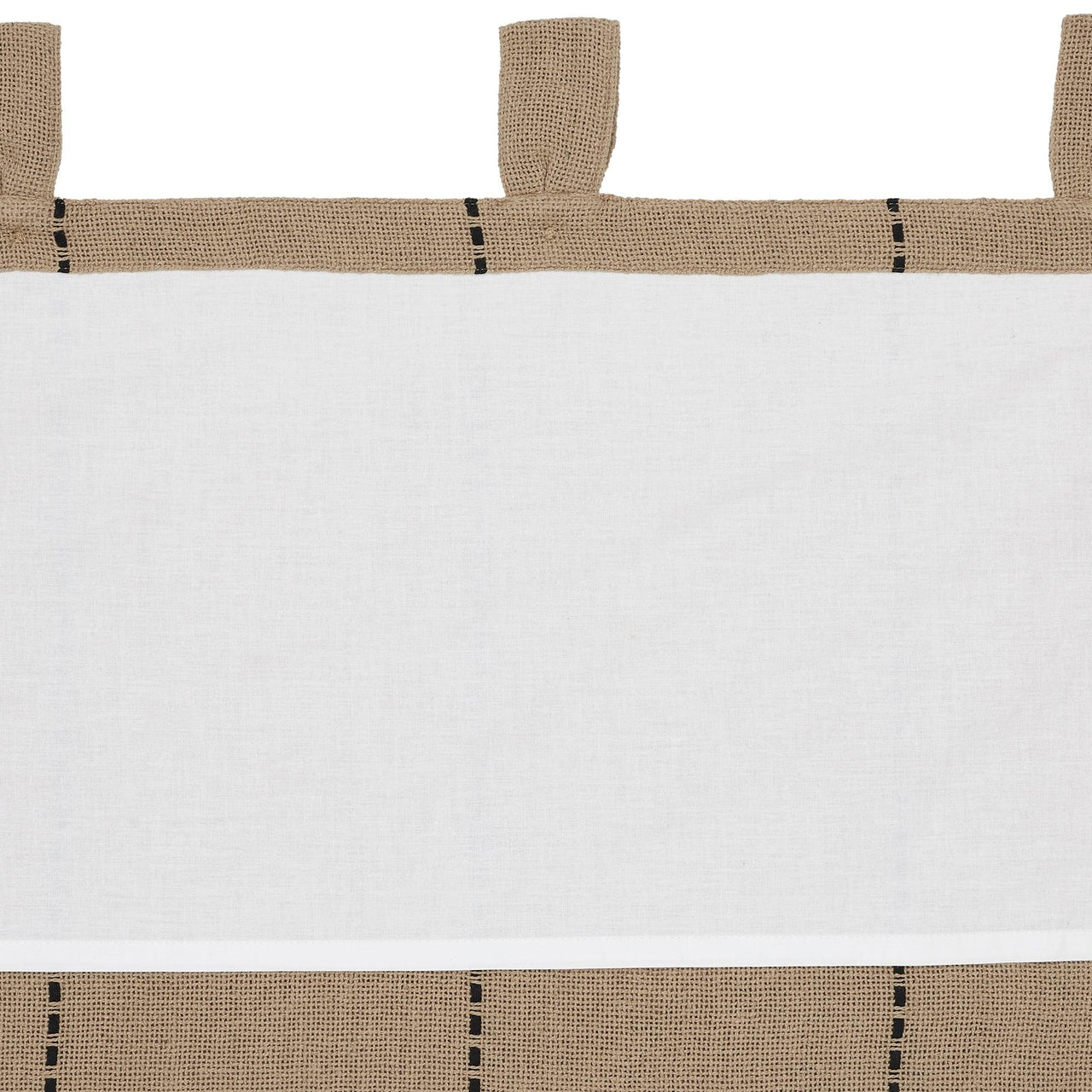 Stitched Burlap Natural Valance Curtain 16x72 VHC Brands - The Fox Decor