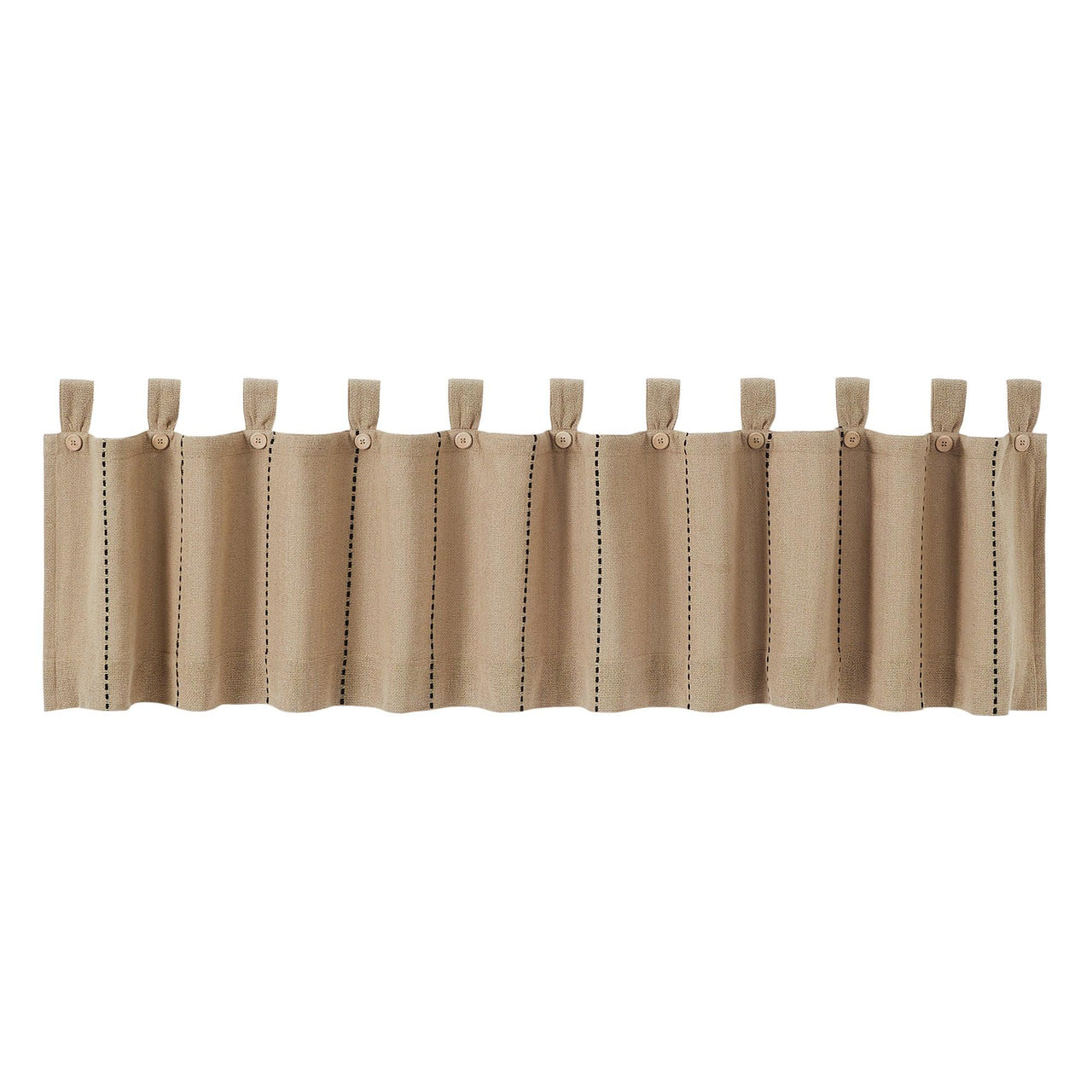 Stitched Burlap Natural Valance Curtain 16x90 VHC Brands - The Fox Decor