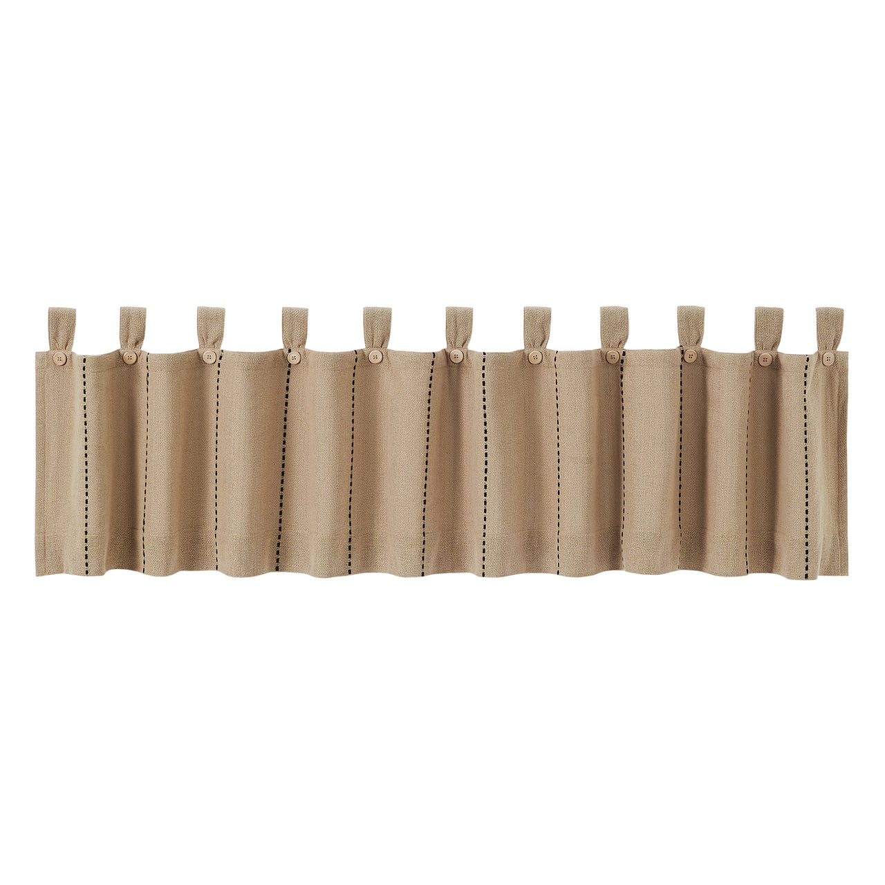 Stitched Burlap Natural Valance Curtain 16x90 VHC Brands