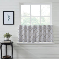 Thumbnail for Frayed Lattice Creme & Black Tier Curtain Set of 2 L24xW36 VHC Brands