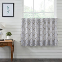 Thumbnail for Frayed Lattice Creme & Black Tier Curtain Set of 2 L36xW36 VHC Brands - The Fox Decor