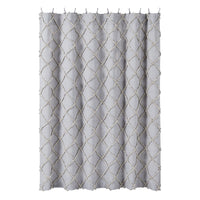 Thumbnail for Frayed Lattice Creme & Black Shower Curtain 72x72 VHC Brands