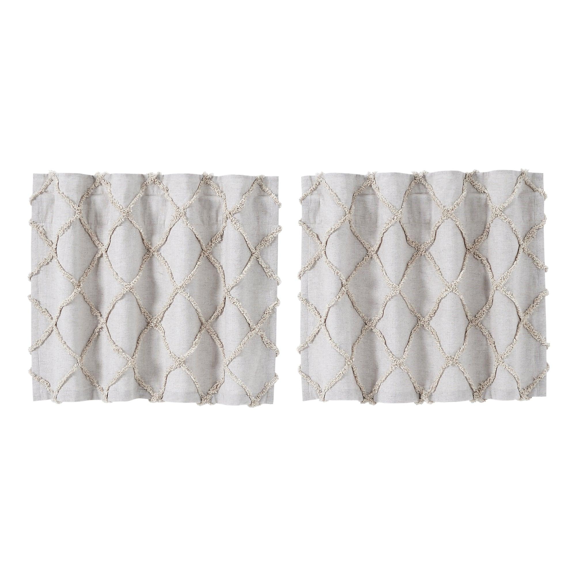 Frayed Lattice Oatmeal Tier Set of 2 L24xW36 VHC Brands - The Fox Decor