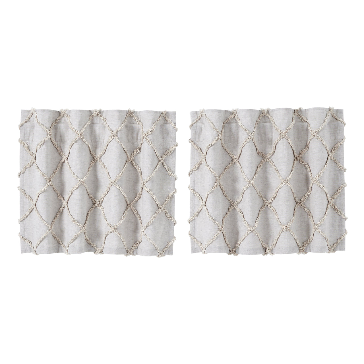 Frayed Lattice Oatmeal Tier Set of 2 L24xW36 VHC Brands