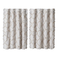 Thumbnail for Frayed Lattice Oatmeal Tier Curtain Set of 2 L36xW36 VHC Brands