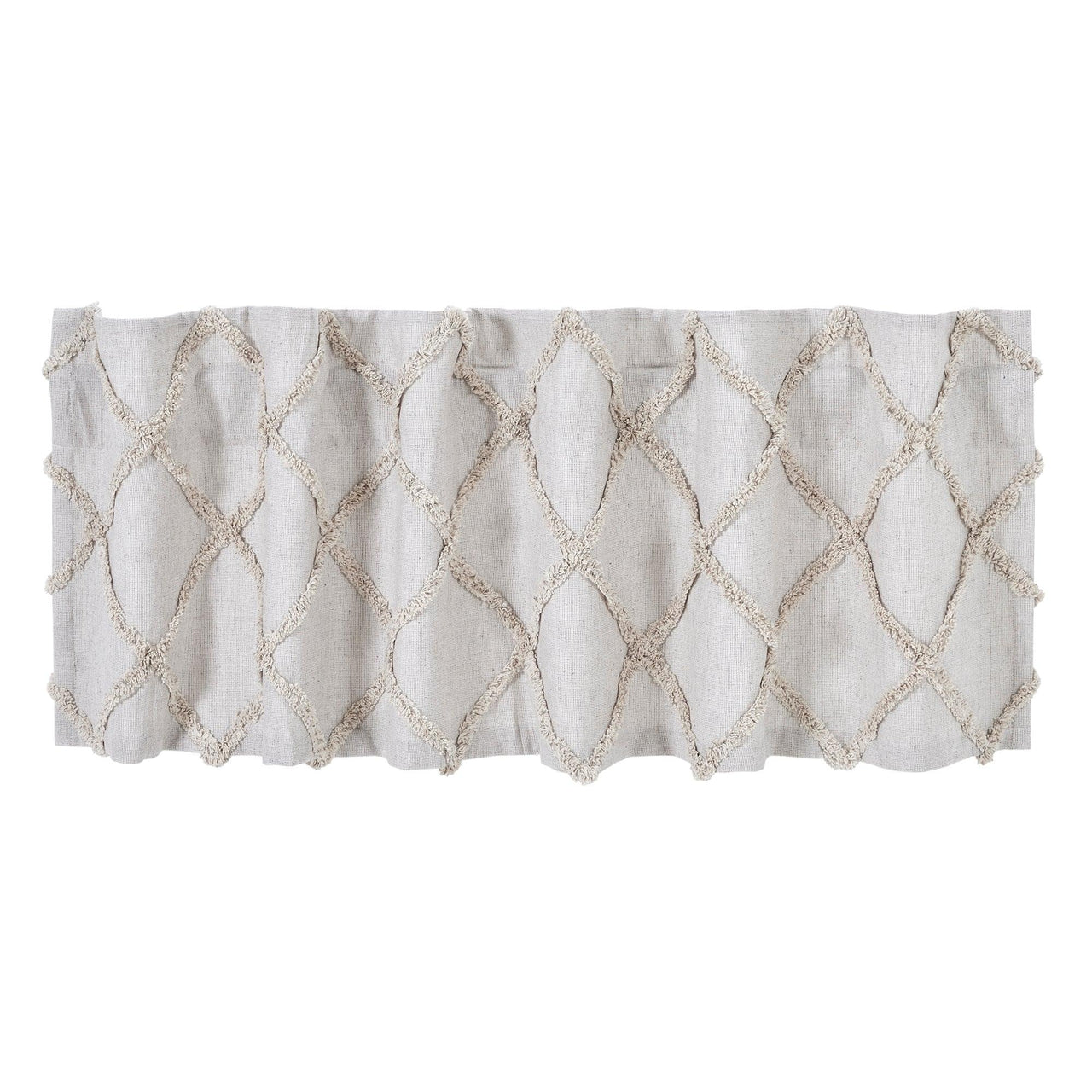 Frayed Lattice Oatmeal Valance Curtain 16x60 VHC Brands