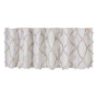 Thumbnail for Frayed Lattice Oatmeal Valance Curtain 16x60 VHC Brands