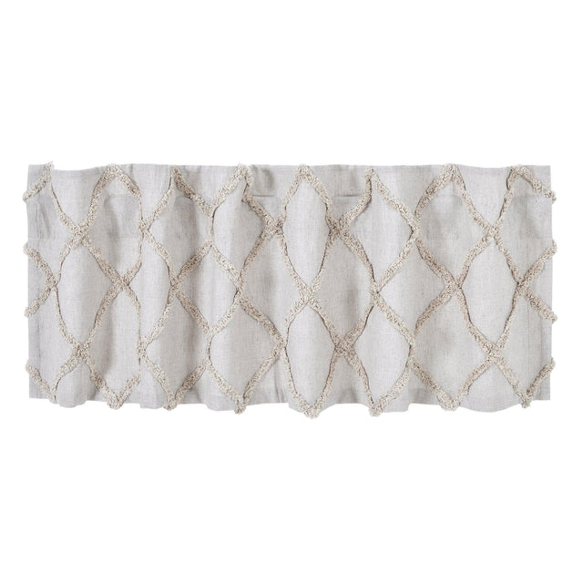 Frayed Lattice Oatmeal Valance Curtain 16x60 VHC Brands - The Fox Decor