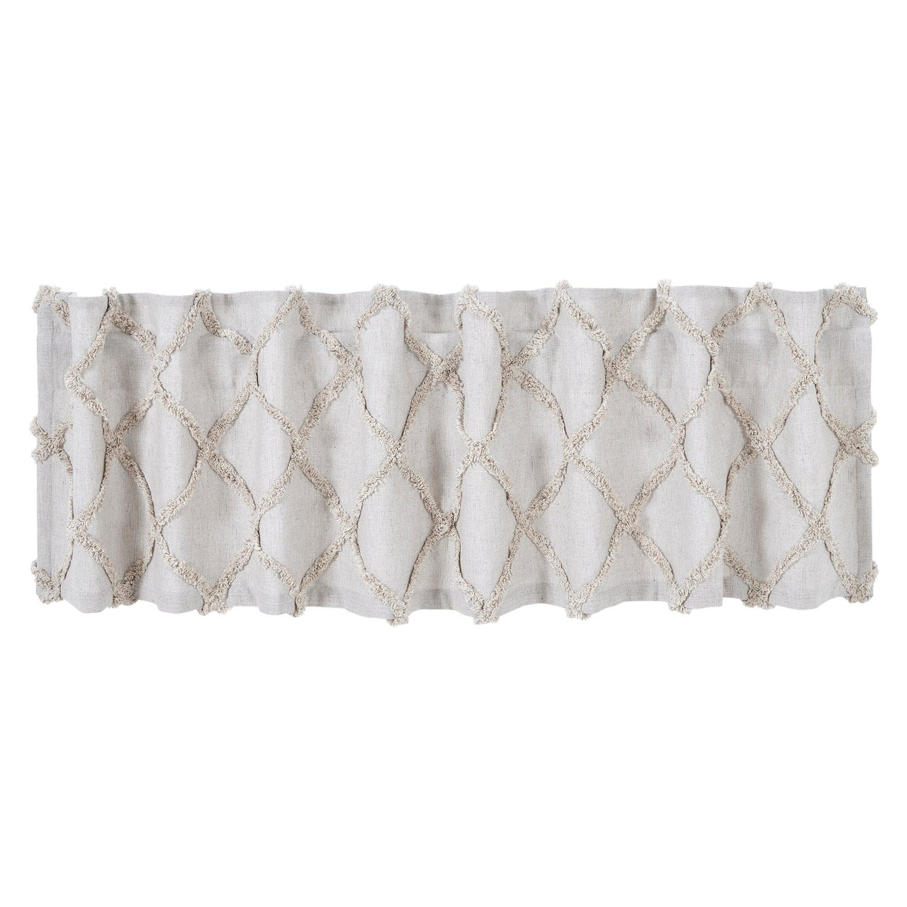 Frayed Lattice Oatmeal Valance Curtain 16x72 VHC Brands