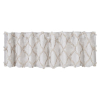 Thumbnail for Frayed Lattice Oatmeal Valance Curtain 16x72 VHC Brands