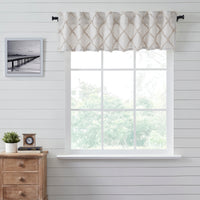 Thumbnail for Frayed Lattice Oatmeal Valance Curtain 16x72 VHC Brands