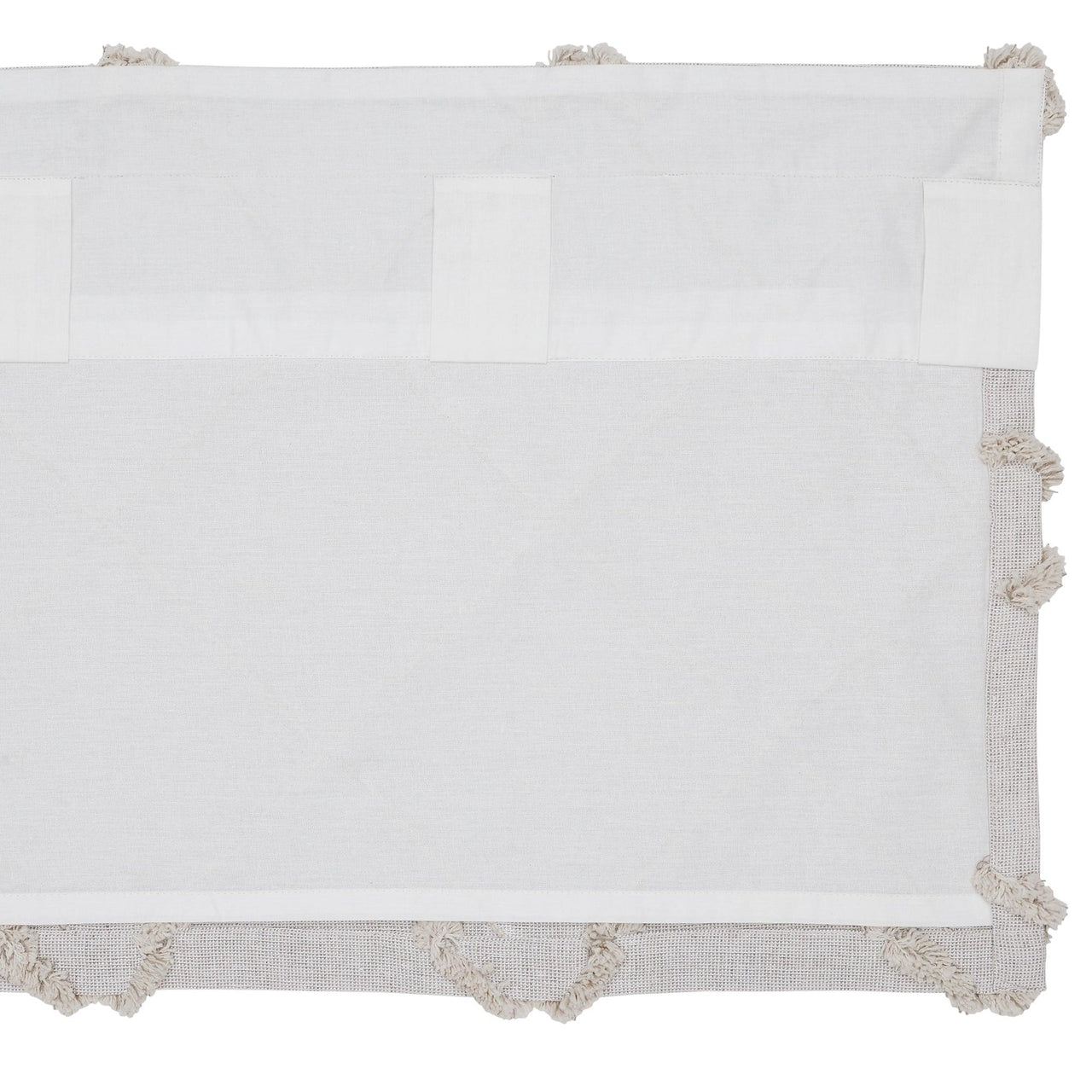 Frayed Lattice Oatmeal Valance Curtain 16x72 VHC Brands - The Fox Decor