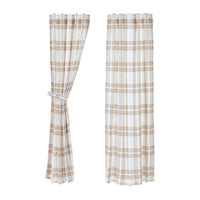 Thumbnail for Wheat Plaid Panel Curtain Set of 2 84x40 VHC Brands - The Fox Decor