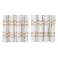 Thumbnail for Wheat Plaid Tier Curtain Set of 2 L24xW36 VHC Brands - The Fox Decor