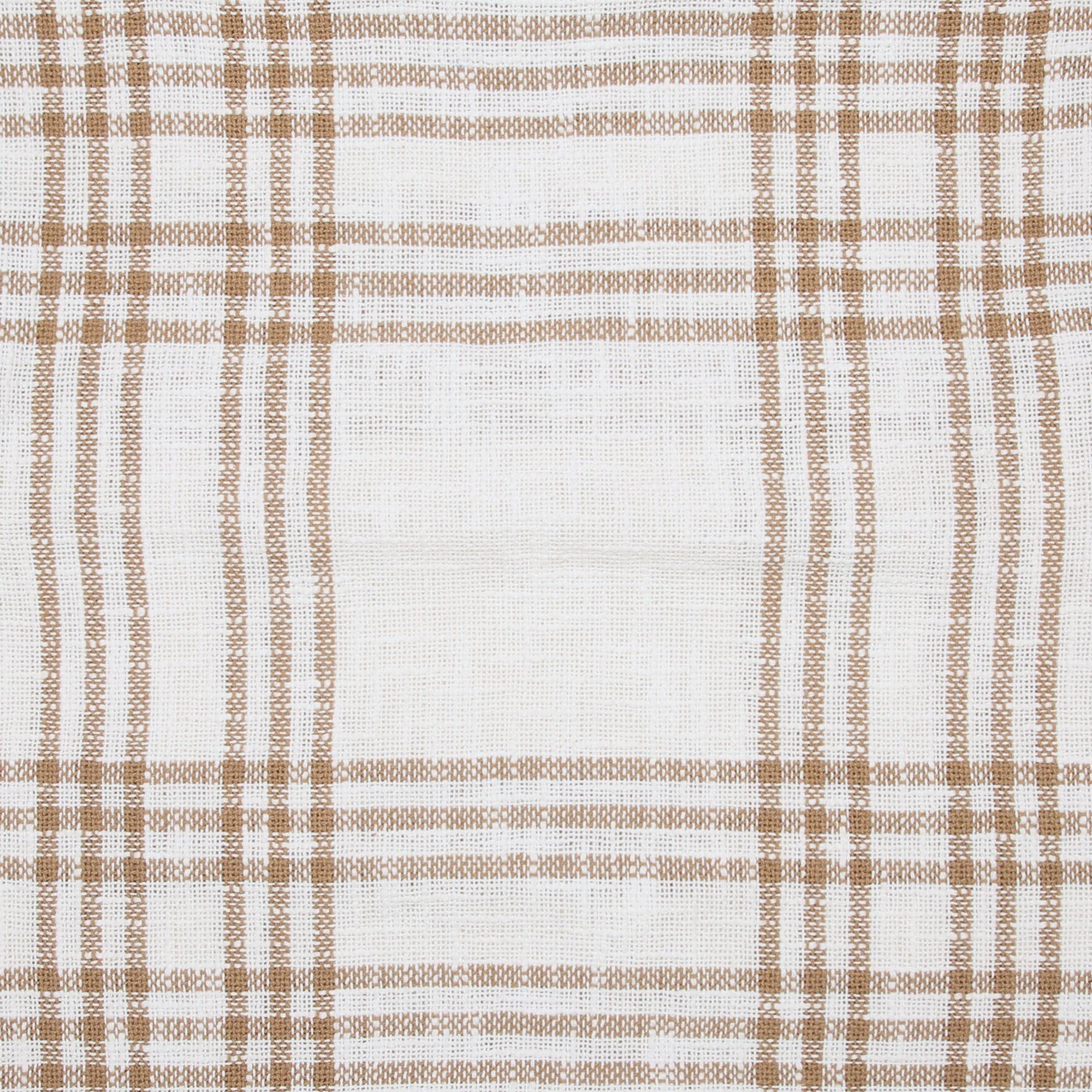 Wheat Plaid Tier Curtain Set of 2 L36xW36 VHC Brands - The Fox Decor