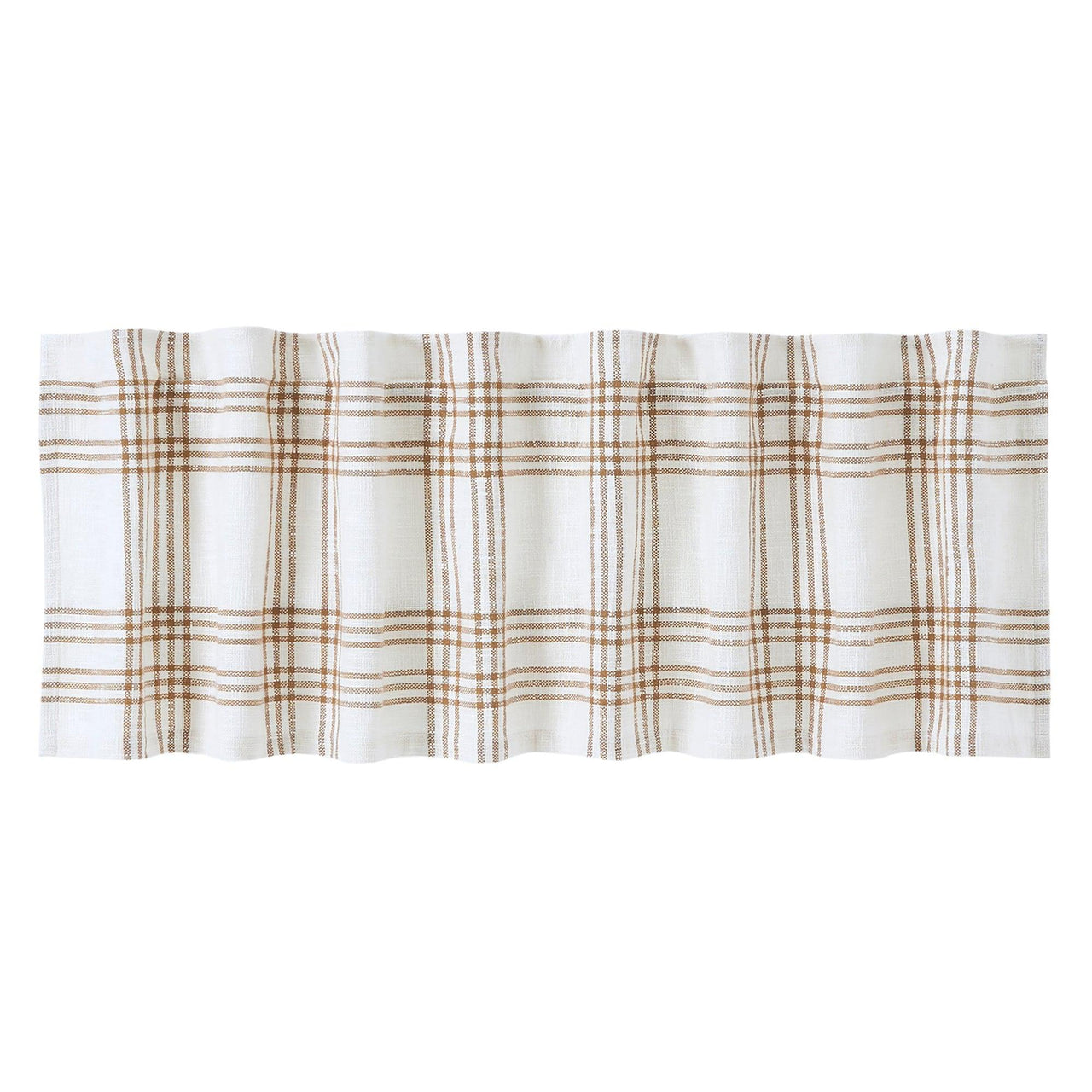 Wheat Plaid Valance Curtain 19x72 VHC Brands - The Fox Decor