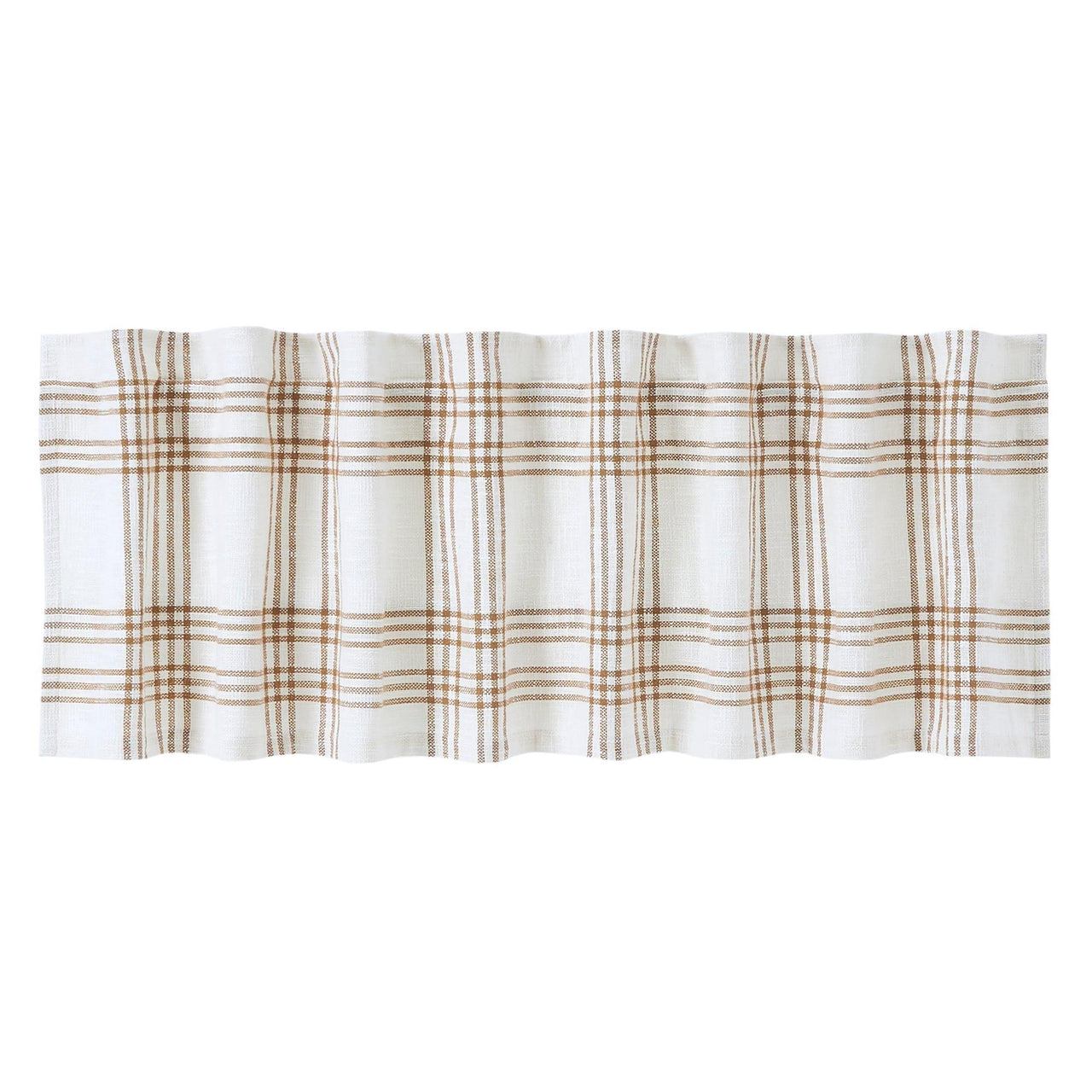 Wheat Plaid Valance Curtain 19x72 VHC Brands - The Fox Decor