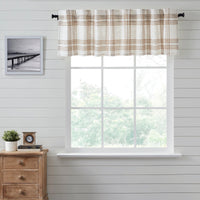 Thumbnail for Wheat Plaid Valance Curtain 19x72 VHC Brands - The Fox Decor