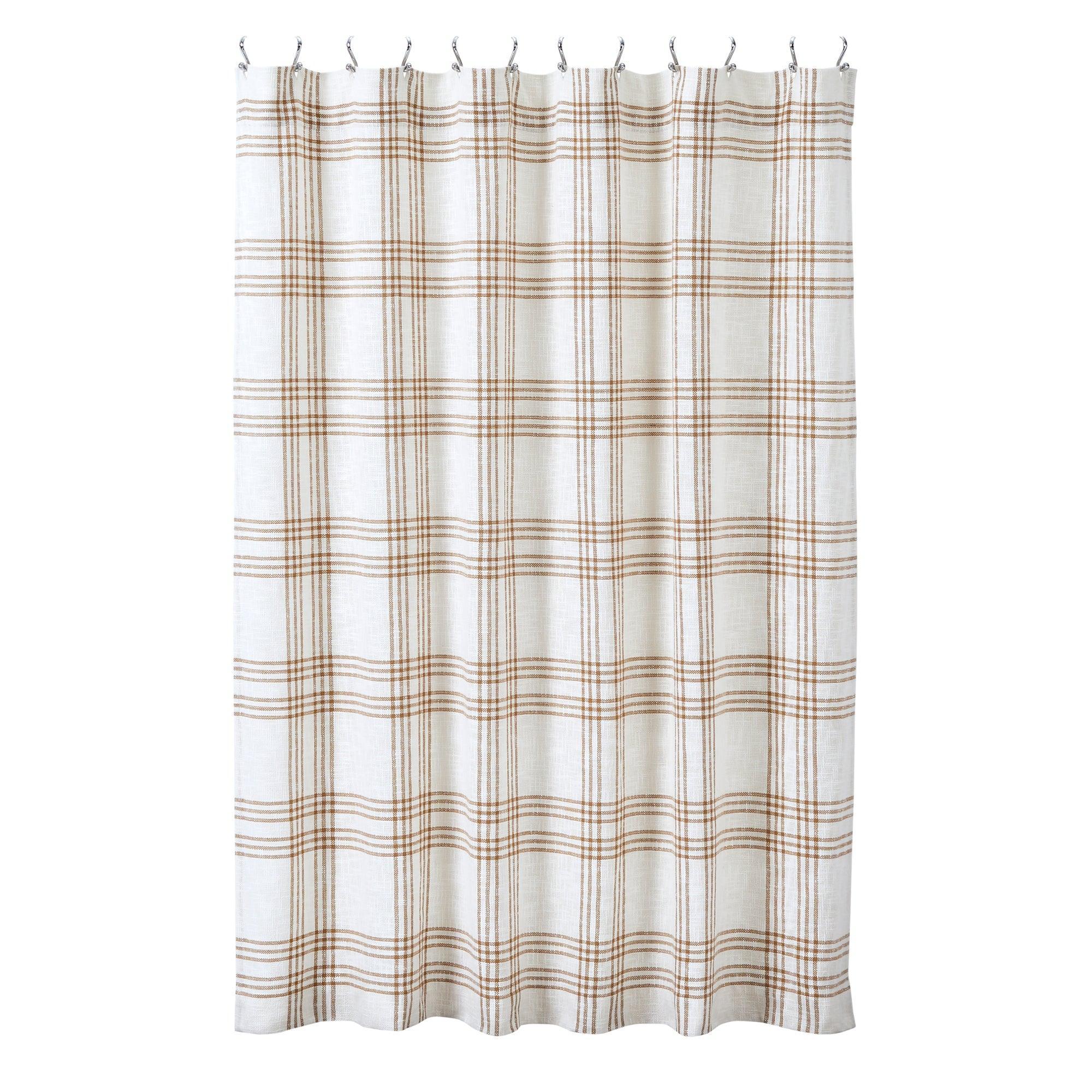 Wheat Plaid Shower Curtain 72x72 VHC Brands - The Fox Decor