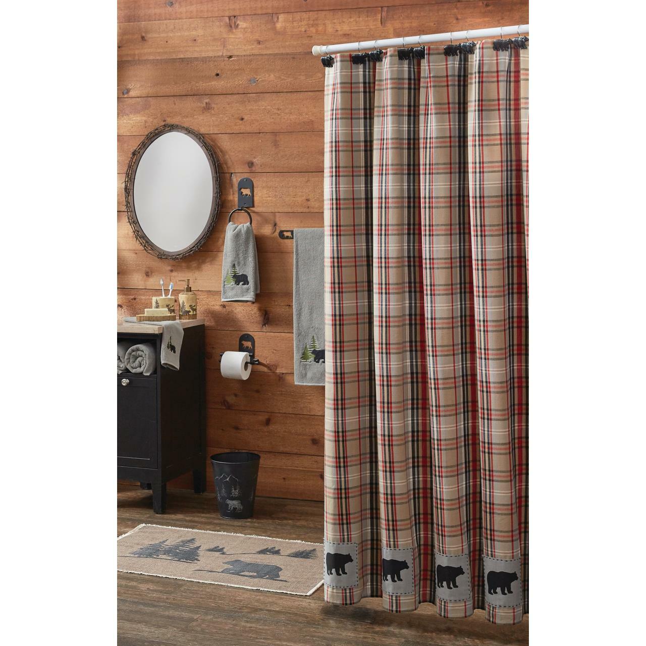 Bear Country Plaid Shower Curtain 72" X 72"  Park Designs