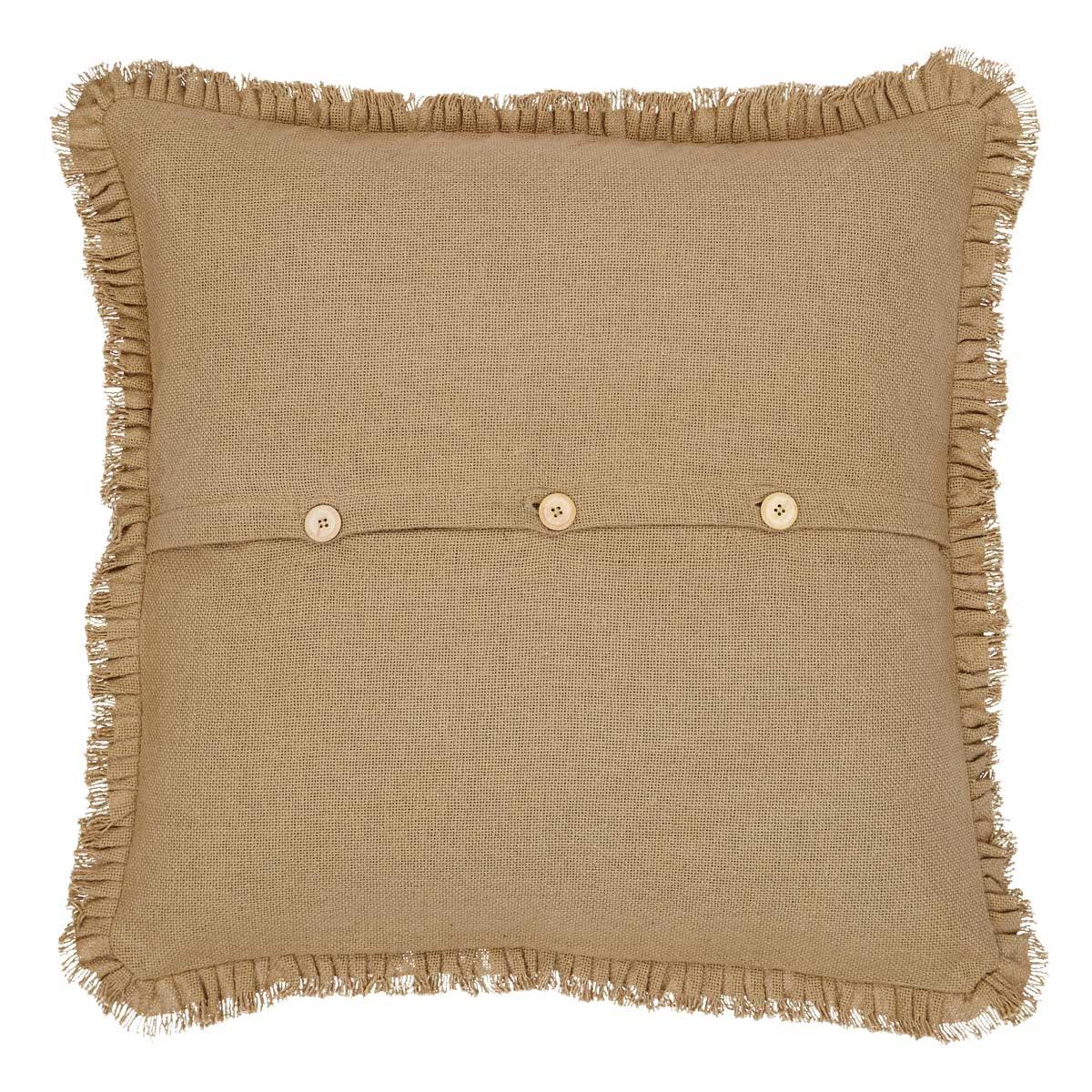 Burlap Natural Fabric Euro Sham w/ Fringed Ruffle 26x26 VHC Brands