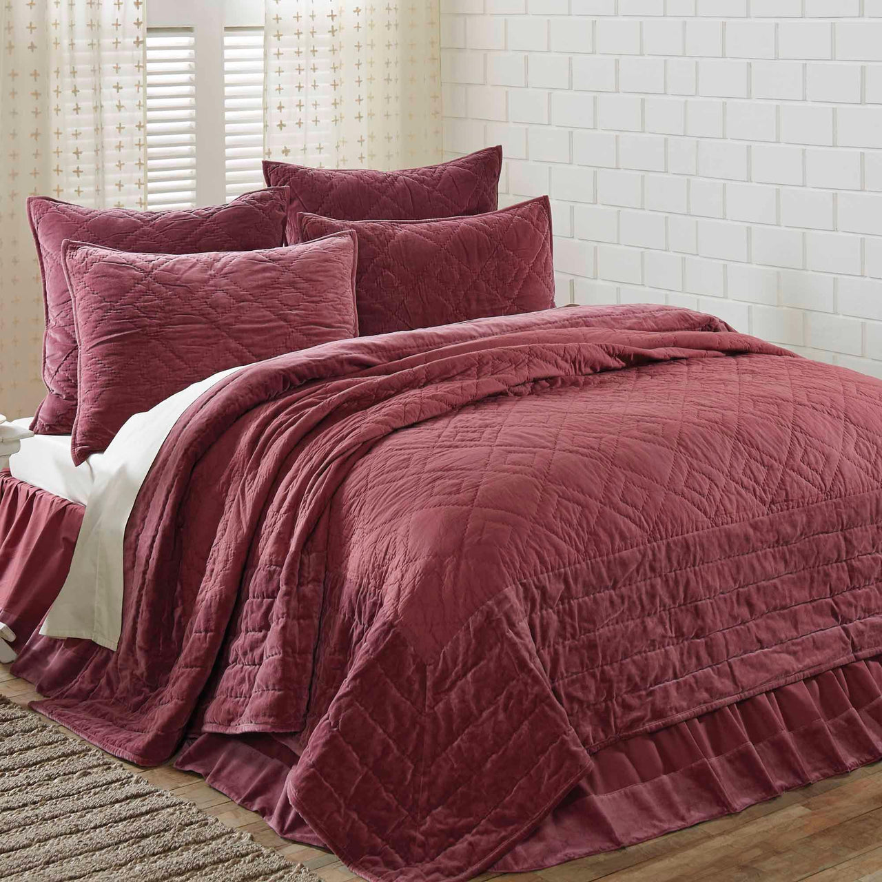 Eleanor Mauve Queen Quilt 90Wx90L VHC Brands - The Fox Decor