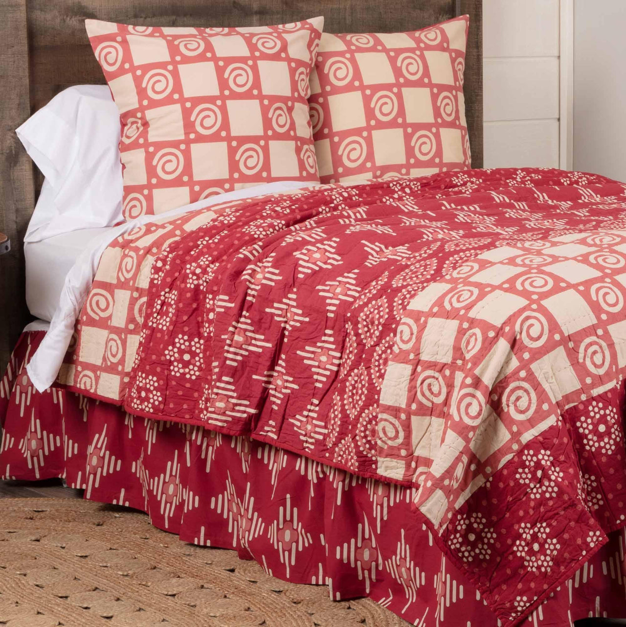 Paloma Crimson King Quilt 105Wx95L VHC Brands - The Fox Decor