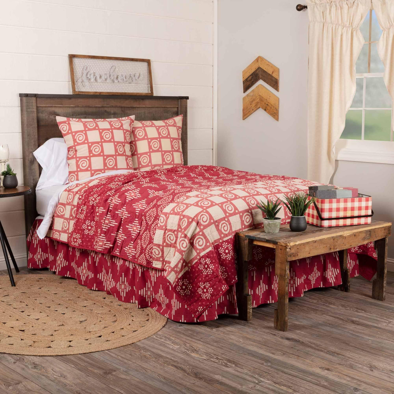 Paloma Crimson King Quilt 105Wx95L VHC Brands - The Fox Decor